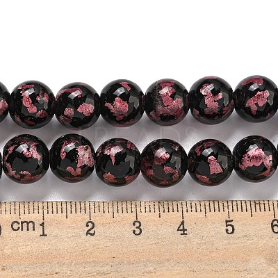 Handmade Silver/Gold Foil Lampwork Beads Strands LAMP-L079-07C-1