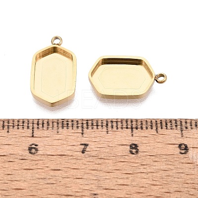 304 Stainless Steel Pendant Cabochon Component STAS-Q113-24B-G-1
