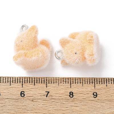 Animal Flocking Resin Pendants LS-RESI-A049-03A-1