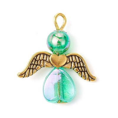 Acrylic with Alloy Pendants PALLOY-JF02418-01-1