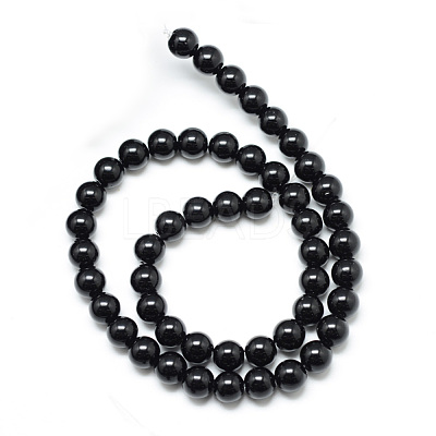 Synthetic Black Stone Bead Strands X-G-R345-10mm-35-1-1