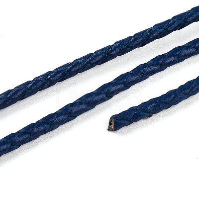 Braided Cowhide Leather Cord NWIR-N005-01E-4mm-1
