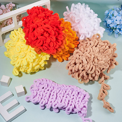 Finger Knitting Polyester Loop Yarn OCOR-TADJ0001-06D-1