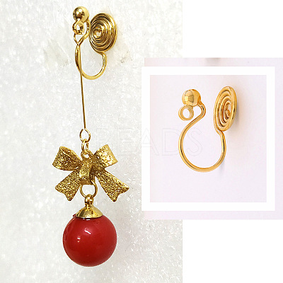 Brass Clip-on Earring Converters Findings KK-D060-03P-02-1