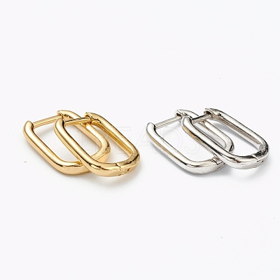 Brass Huggie Hoop Earrings EJEW-L234-025-1
