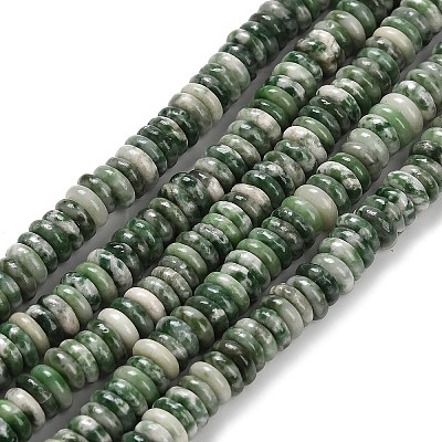 Natural Green Spot Jasper Beads Strands G-Q159-B35-01-1