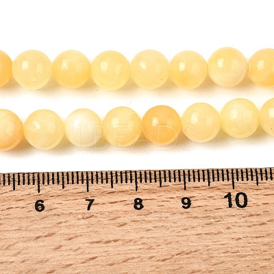 Natural Yellow Jade Beads Strands G-Q462-8mm-36-1