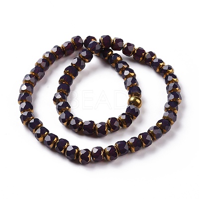 Electroplate Opaque Glass Beads Strands GLAA-P003-A01-1