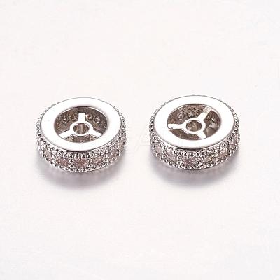 Brass Cubic Zirconia Beads ZIRC-F001-116P-1