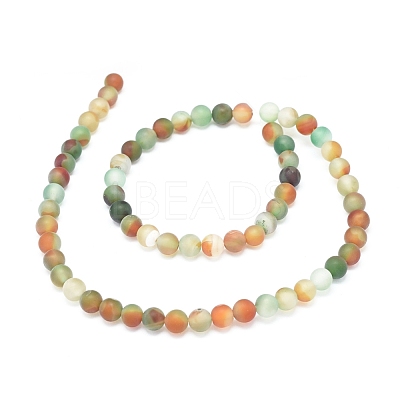 Natural Peacock Agate Beads Strands G-D0005-25-6mm-1