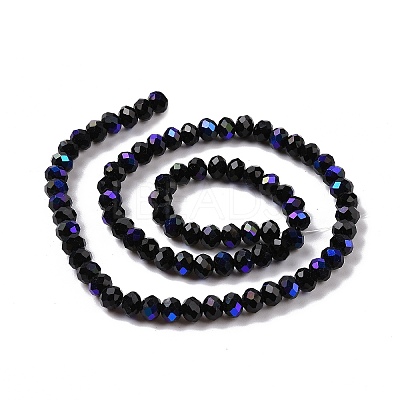 Electroplate Opaque Solid Color Glass Beads Strands EGLA-A034-P4mm-L01-1