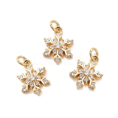 Rack Plating Brass Micro Pave Cubic Zirconia Charms KK-E081-15G-1