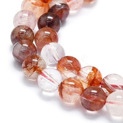Natural Red Hematoid Quartz/Ferruginous Quartz Beads Strands LS-G-K245-A02-02-1