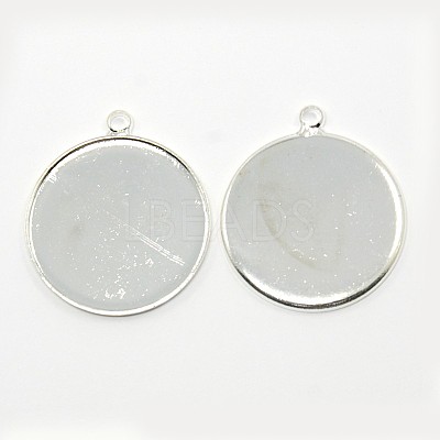 Brass Pendant Cabochon Settings X-KK-G127-S-NF-1