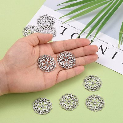Tibetan Style Filigree Joiners Links X-TIBE-A11623-AS-LF-1