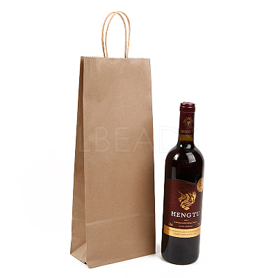 Rectangle Solid Color Kraft Paper Gift Bags PAAG-PW0001-106B-1
