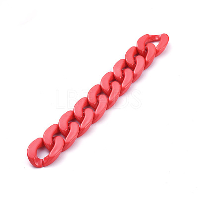 Handmade Opaque Acrylic Curb Chains AJEW-JB00564-1