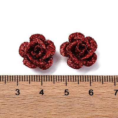 3D Rose Flower Baking Paint Aluminum Beads FIND-L019-01F-1