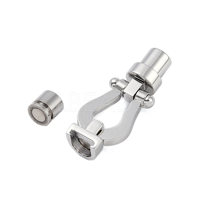 Tarnish Resistant 304 Stainless Steel Magnetic Clasps with Glue-in Ends X-STAS-K282-02P-1