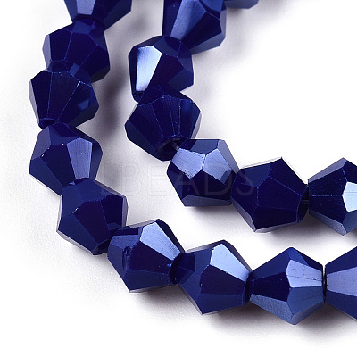 Opaque Solid Color Electroplate Glass Beads Strands EGLA-A039-P6mm-A10-1