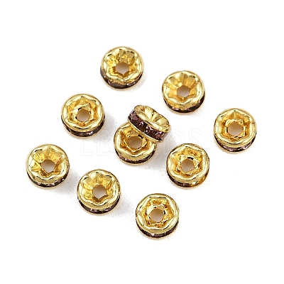 Brass Grade A Rhinestone Spacer Beads RSB034NF-16G-1