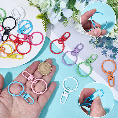 20Pcs 10 Colors Spray Painted Zinc Alloy Swivel Clasps FIND-SP0005-53-1
