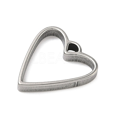 Heart 304 Stainless Steel Open Back Bezel Pendants STAS-K279-04C-P-1