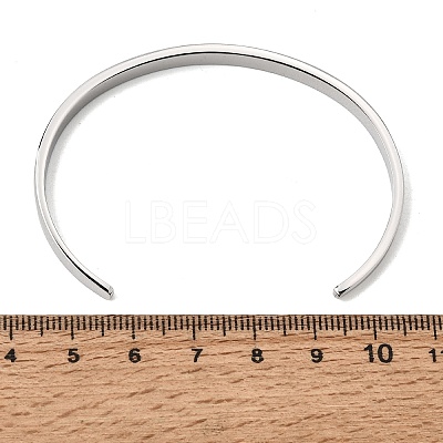 304 Stainless Steel Micro Pave Clear Cubic Zirconia Roman Numerals Open Cuff Bangles for Women SA-CBAC920-09P-1