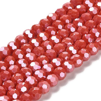 Electroplate Opaque Glass Beads Strands EGLA-A035-P6mm-A03-1