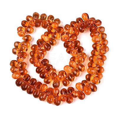 Baking Paint Transparent Glass Beads Strands GL-N005-02A-D05-1