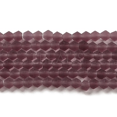 Imitate Austrian Crystal Frosted Glass Beads Strands GLAA-F029-TM4mm-B04-1