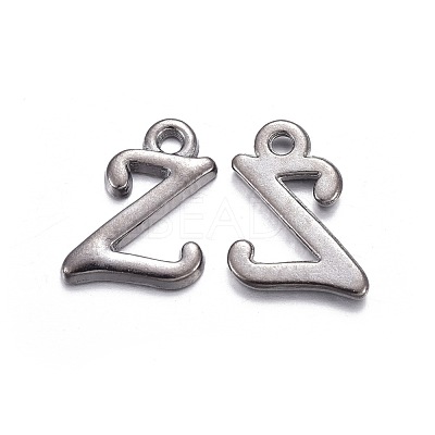 Gunmetal Plated Alloy Letter Pendants PALLOY-P097-03-Z-1