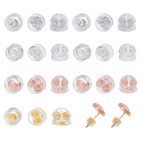 CHGCRAFT 80Pcs 4 Colors Brass Ear Nuts FIND-CA0006-32-1