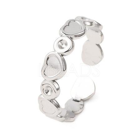 304 Stainless Steel Cuff Ring Components STAS-P452-01P-1