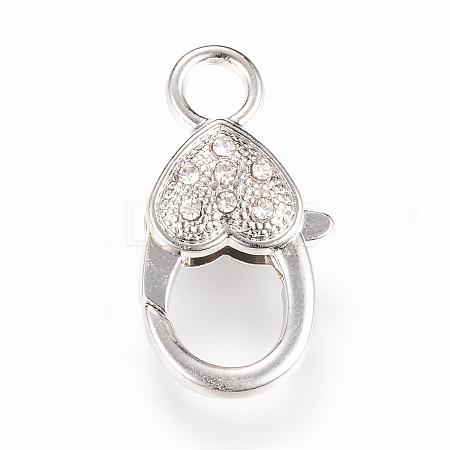 Alloy Rhinestone Lobster Claw Clasps KK-S301-01-1