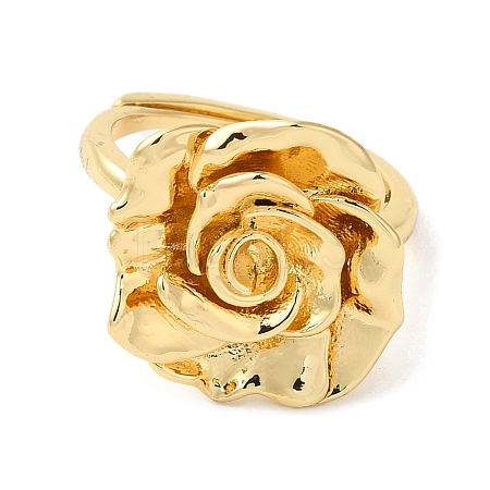 Rack Plating Flower Brass Adjustable Rings RJEW-S413-03G-1