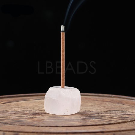 Natural Rose Quartz Incense Burners DJEW-PW0012-125C-1