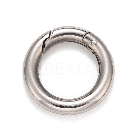 Non-Tarnish 304 Stainless Steel Spring Gate Rings X-STAS-M296-01P-A-1