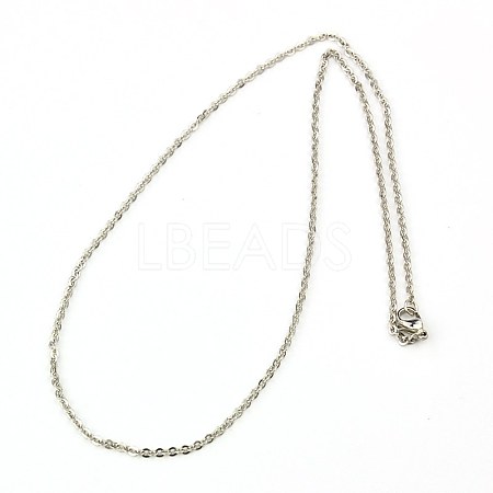 Tarnish Resistant 304 Stainless Steel Necklaces Women Cable Chain Necklaces NJEW-C079-01B-1