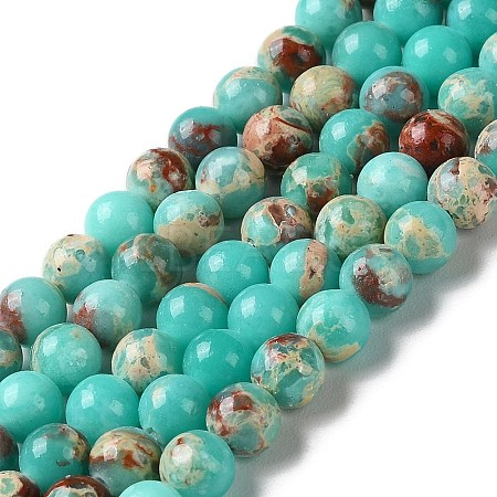 Synthetic Imperial Jasper Dyed Beads Strands G-D077-A01-01C-1