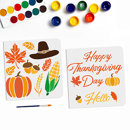 MAYJOYDIY US 1 Set Autumn Theme PET Hollow Out Drawing Painting Stencils DIY-MA0001-58-1