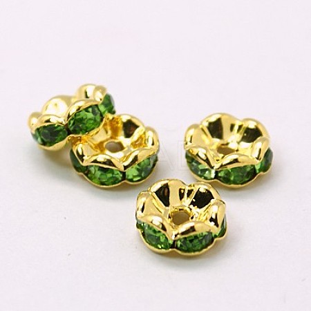 Brass Rhinestone Spacer Beads RSB028NF-10G-1