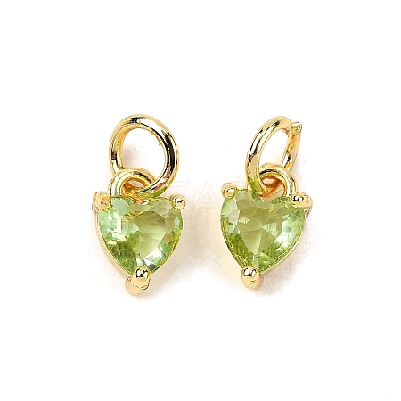 Brass Micro Pave Cubic Zirconia Charms KK-P192-08-G10-1