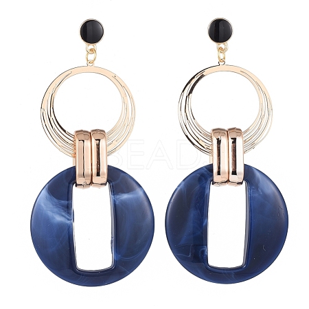 Imitation Gemstone Style Acrylic Dangle Earrings EJEW-JE03673-02-1