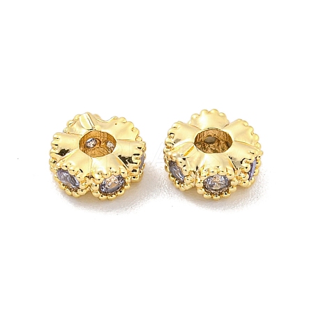 Brass Micro Pave CLear Cubic Zirconia Beads KK-Z044-06A-1