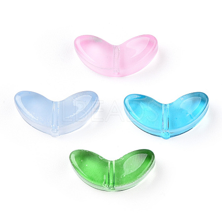 Spray Painted Transparent Glass Beads GLAA-T022-27-1
