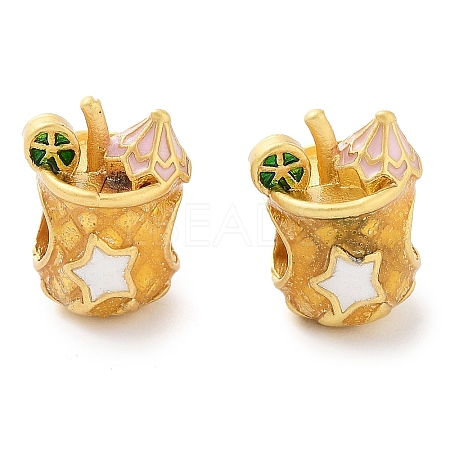 Alloy Enamel European Beads ENAM-M008-09G-01-1