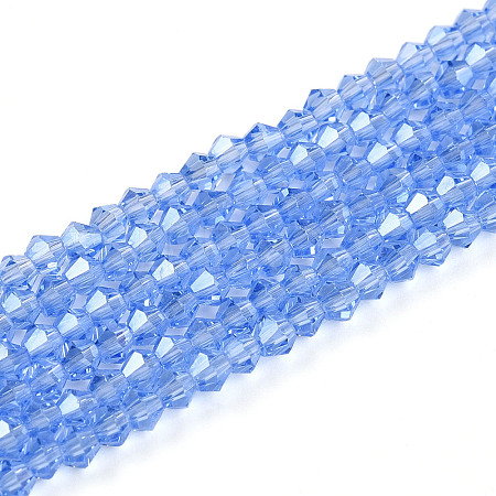 Transparent Electroplate Glass Beads Strands EGLA-A039-T2mm-A07-1