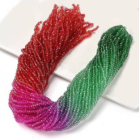 Transparent Painted Glass Beads Strands LS-DGLA-A034-T1mm-A24-1