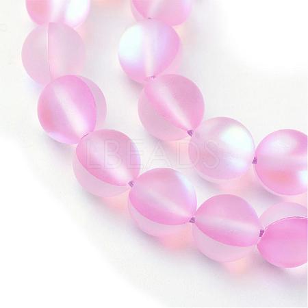 Synthetic Moonstone Beads Strands G-R375-8mm-A12-1